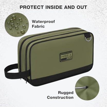 HISEA Small Tool Bag, 12 Inch Tool Pouch with 2 Compartments - color: Green