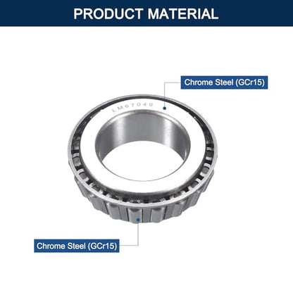 2 Pack LM67049 Tapered Roller Bearing Cone and Cup Set - size: LM67049