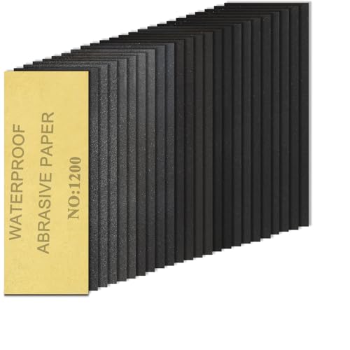 20PCS Sand Paper 1200 Grit Sandpaper Sheets, 9 x 3.6 Inch Wet Dry Sandpaper Sheets, Sand Paper for Metal, Wood Furniture, Automotive and Crafts - color: Q-1200 Grit 20pcs