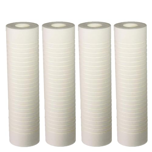 Compatible with 4 pk 10"x2.5" 5 Micron Grooved Sediment Melt Blown Filters Cartridges (Compatible Replace Aqua-Pure AP110, Whirlpool WHCF-GD05, Watts FPMBG-5-975) - size: 4-Pack