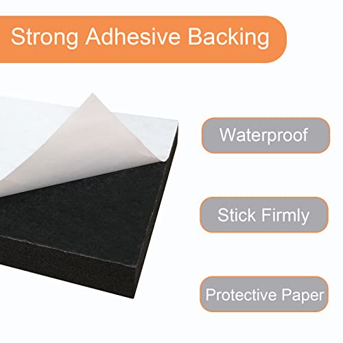8 Pcs Black Adhesive Foam Pads Closed Cell Foam Sheets 1/2" Thick X 4" X 4" - size: 4in X 4in X 1/2in
