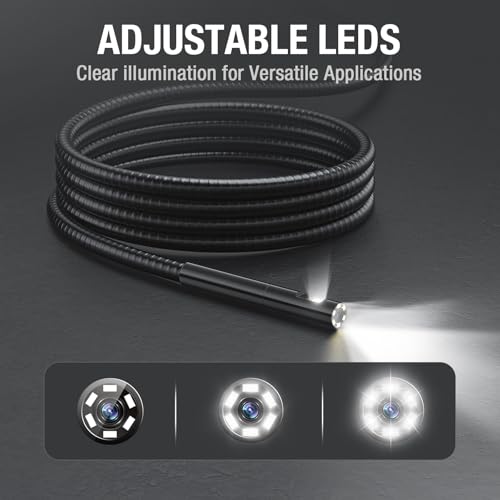 Teslong 5'' Dual Lens Borescope Camera for Wall & Engine Inspection - size: 10FT