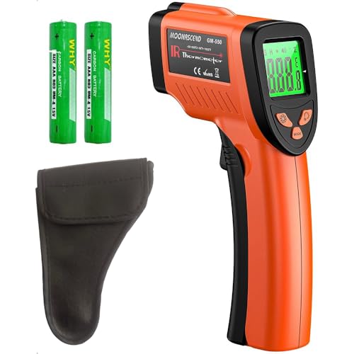 Infrared Thermometer Gun, -58°F to 1022°F, 12:1 Non-Contact - color: Orange/-58°F to 1022°F