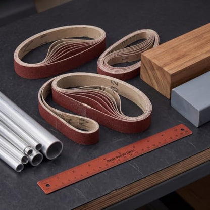 1/2 x 18 Inch Sanding Belts 36 Pack - 6 Each of 40/80/120/180/240/400 Grit