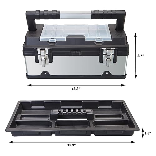 TCE TAM5519U Torin Portable Tool/Garage Storage Box: Ergonomically Designed for Garage, Home, Office, Warehouse, Gym, School - Black
