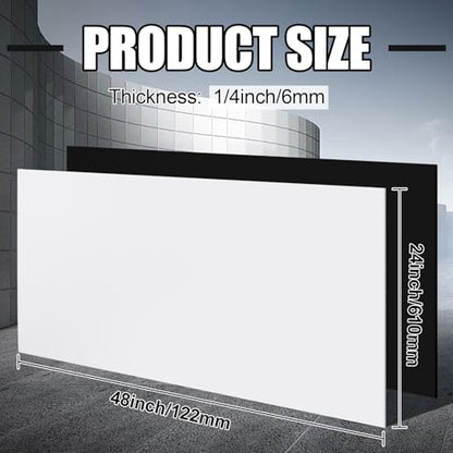 Threehoney 2 Pcs White and Black HDPE Sheet 1/4" Thick 24 x 48 Inch, HDPE Plastic Sheet High Density Polyethylene Board Flexible Solid Plastic Block for DIY Projects Crafts Machining Home