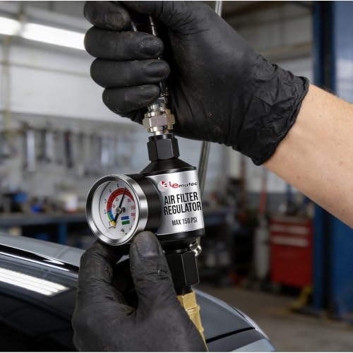 LE LEMATEC Paint Sprayer Regulator with Gauge & Water Separator