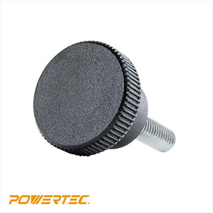 POWERTEC 71610 15mm Screw On Round Knobs, Black, M4 x 15mm Male Thread Knurled Knob for Clamping – 10 Pack - style: M4x15, Round
