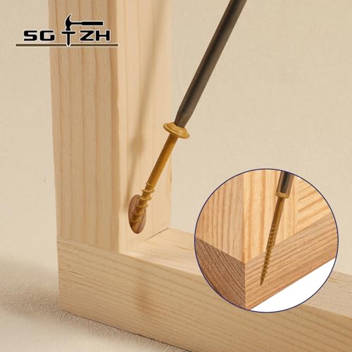 Pocket Hole Screws #8 x 1 Inch (427Pcs) 2lb. Carbon Steel, Tan, Washer Head, Coarse Thread, Square Drive,150MM Drive Bit Included - color: Tan, size: #8 x 1"
