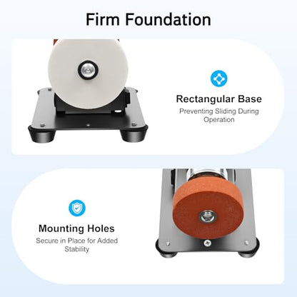 Mini Belt Sander, 7 Speed Adjustable Electric Benchtop Sander Knife Making Supplies with Two 2.75-Inch Grinding Wheels Knife Sharpener Electric for Woodworking Metal Working DIY