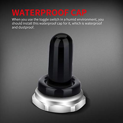 DaierTek Waterproof Toggle Switch 12V DC 30A Heavy Duty 2 Pin ON Off SPST with Weatherproof Boot Cap Cover for Auto Car Marine Boat -2 Pack - size: Screw ON/OFF with Weatherproof Boot Cap