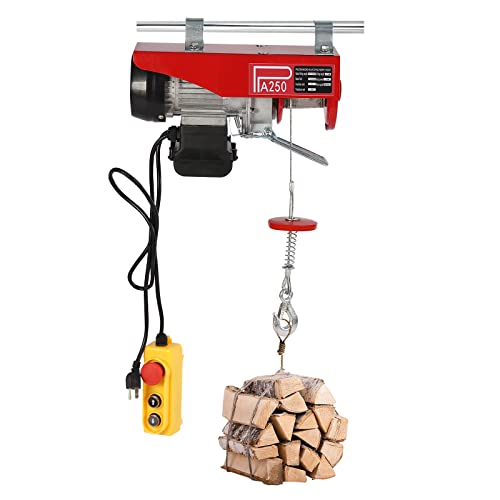 Electric Hoist, Electric Winch, Steel Electric Lift, 110V Electric Hoist with Remote Control and Single/Double Slings for Lifting in Factories, Warehouses, Construction Site (250kg/551lbs) - size: 250kg/551lbs