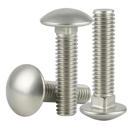 IMScrews 5/16"-18 x 2-1/2" Carriage Bolts, Round Head & Square Neck, Full Thread, 304 (18-8) Stainless Steel, Pack of 20 - size: 5/16"-18 x 2-1/2"