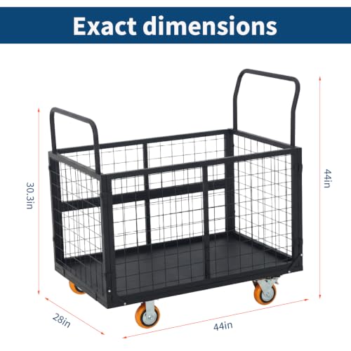 Garvee 2200 Lbs Platform Truck Cart with Cage - color: 5 in 1