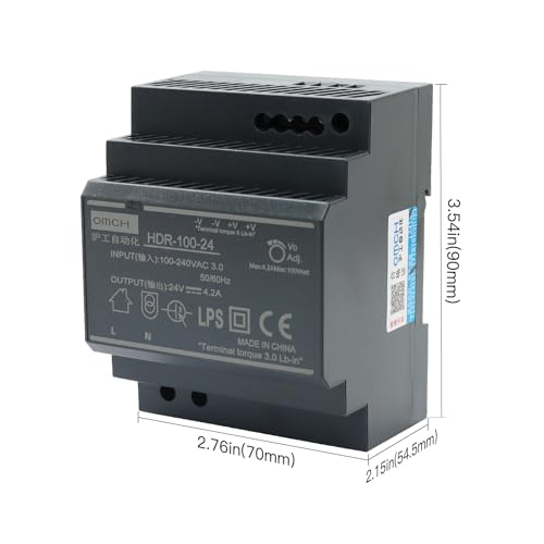 HDR-100-24 DIN Rail Switching Power Supply 24V 4.2A 100W
