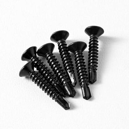 #8 x 3/4" (100 Pack) Flat Head Sheet Metal Screws Phillips Drive Fast Self-Tapping Screw Wood Screws, High-Strength 410 Stainless Steel, Black Oxide - size: #8 x 3/4''