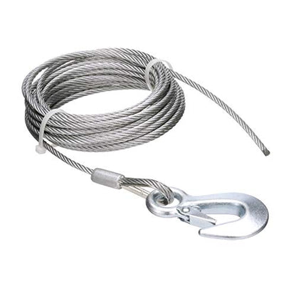 Seachoice Steel Winch Cable w/Safety Hook, 3/16 in. X 25 Ft., 4,000-Lb. Tensile Strength