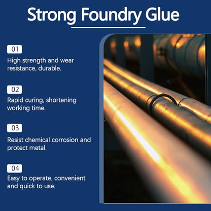 Metal Repair Glue, 85ml Strong Foundry Glue for Metal, Heavy Duty Epoxy Adhesive for Iron Steel Aluminum Casting Repair, High Temperature Resistant Welding Glue for Auto Parts, DIY Home Repairs - color: 4pc