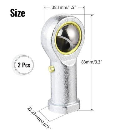 2Pcs PHSB10 Rod End Bearing 5/8 Inch Bore Pre-Lubricated 5/8-18 Female Thread Right Hand Heim Joint with Jam Nuts - size: 5/8, style: Right Hand
