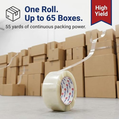 Tape Logic Packing Tape 2-Rolls & Dispenser, 2" x 55 yd 2.6 Mil - Heavy Duty Clear Packaging Tape Roll for Shipping, Moving, Order Fulfillment - size: 2-Rolls +Dispenser