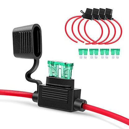 Nilight GA0004 5Pack 12AWG Inline Wiring Harness 12 Gauge ATC/ATO Automotive Holder with 30A Fuse Blade Standard Plug Socket-5 Pack, 2 Years Warranty - size: 5Pcs 12AWG Fuse Holder