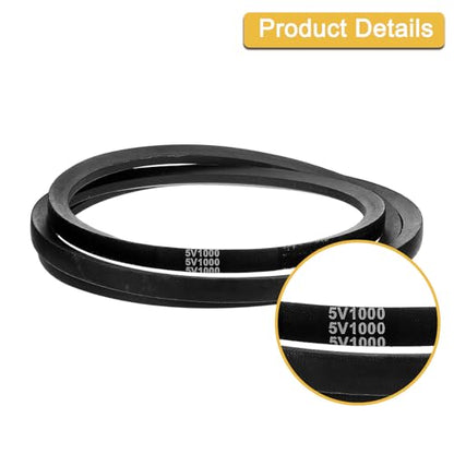 uxcell 5V1000 V-Belt, Classic Wrapped Rubber V-Belt 100" Outside Circumference x 0.62" Width x 0.53" Height for Industrial Machinery Equipment, Black - size: 5V1000