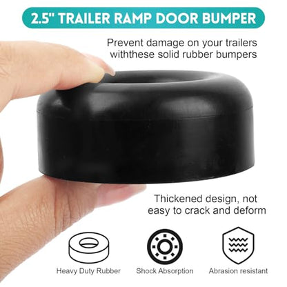 Trailer Ramp Door Bumpers Replacement, Round Rubber - 4pcs