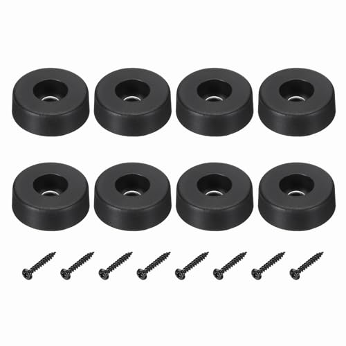 MECCANIXITY Rubber Speaker Isolation Feet,1.18"x0.39" Black Anti-Vibration Base Pad with Screws Amplifier Stand Feet Mat for Electronic Speaker Guitar HiFi Home Theater Sound System, Pack of 8 - size: 1.18"x0.39"