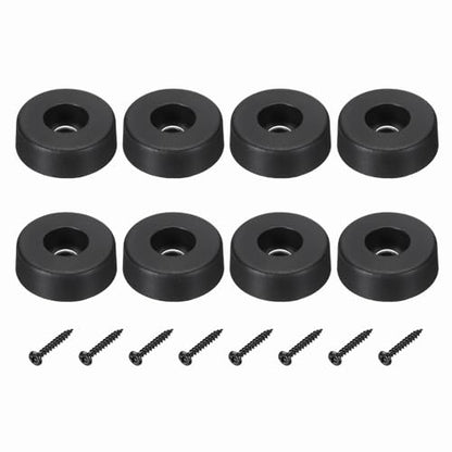 MECCANIXITY Rubber Speaker Isolation Feet,1.18"x0.39" Black Anti-Vibration Base Pad with Screws Amplifier Stand Feet Mat for Electronic Speaker Guitar HiFi Home Theater Sound System, Pack of 8 - size: 1.18"x0.39"