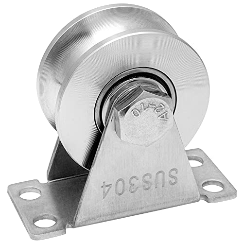 Cable Pulley Wheel Stainless Steel, Duplex Bearings, Rope Pulley for Pulley System, Gym Equipment, Sliding Gate, 1 Pack - size: 48mm_1 PCS