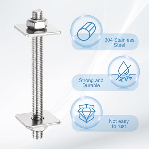 MECCANIXITY 8Set M4x40mm Fully Threaded Rod Threaded Rods Bar Studs - size: M4x40mm