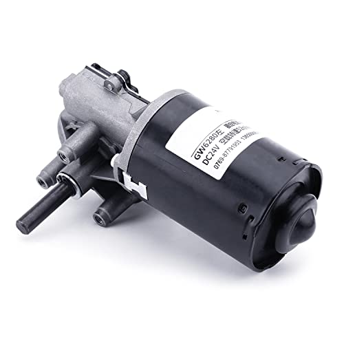 Fielect DC 24V 52RPM Reversible Worm Geared Motor High Torque Electric Gear Motor Turbine Worm Gear Box Reduction Motor, Left Shaft GW6280 - size: 24V 52RPM