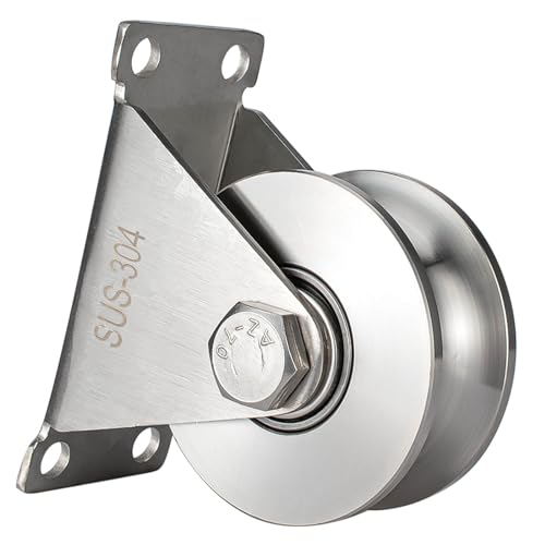Heavy Duty Large 68 mm Pulley Wheel, Duplex Bearings Inside, Wall Mounted Industrial Rope Pulley for Lifting, 1 Pack - size: 68mm_1 PCS
