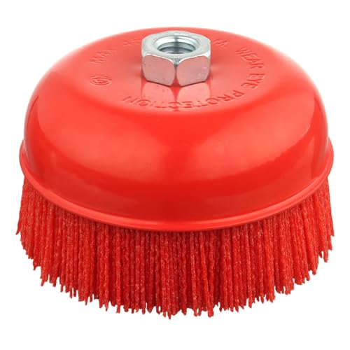 6" Nylon Cup Brush with Mild Abrasive, Wire Cup Brush Quickly Remove Rust - size: 6 inch
