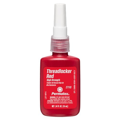 Devcon 27110 Red High-Strength Threadlocker, 10 mL, 0.34 fl. oz. Bottle - size: 10 ml, style: Liquid - High Strength