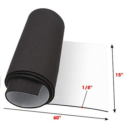 Dualplex Neoprene Sponge Foam Rubber Roll Adhesive, 15X60 Inches X 1/8" Thick, Perfect Cosplay Padding, DIY Project Sheet - Easy Cut Adhesive Multi-Function Soundproof Rubber Foam Sheet - size: 15X60 Inches X 1/8" Thick