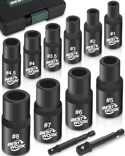 12pcs Magnetic Tap Socket Set, 1/4", 3/8" Square Drive Tap Handle