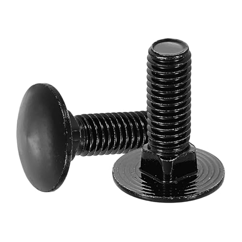 uxcell 20Pcs Carriage Bolts, M8 x 25mm Stainless Steel 18-8 (304) Round Head Square Neck Screws Black Oxide Bolt Screw for Fastening Accessories - Black - color: Black, size: M8 x 25mm