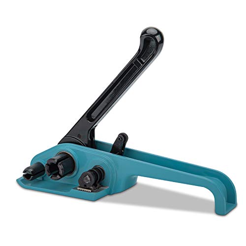 MYFAMIREA Heavy Duty Poly Strapping Tensioner Sealer and Cutter Manual Packing Tools Kit for 1/2"-3/4" Width Polyester Polyproplyn Strap(Lake Blue) - style: Tensioner-Lake Blue