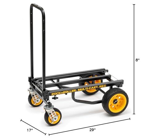 Rock-N-Roller R6G (Mini Ground Glider) 8-in-1 Folding Multi-Cart/Hand Truck/Dolly/Platform Cart/28" to 42.5" Telescoping Frame/500 lbs. Load Capacity, Black - style: R6G