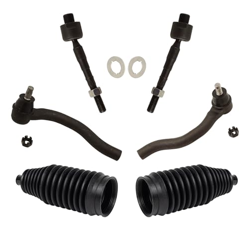 TRQ Front Steering Kit Steering Rack & Pinion Bellow Tie Rod - style: PSA28676