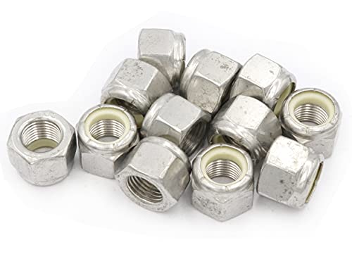 LBY 12pcs Lock Nuts, 1/2-20 Nylon Insert Hex Lock Nuts, 304 Stainless Steel (Silver) - size: 1/2-20
