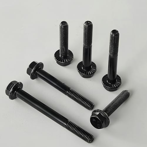 M8 x 60mm Flanged Hex Head Bolts Flange Hexagon Screws, M8x1.25 Bolt, 10.9 Grade Alloy Steel, Hexagon Head Bolts, Black Zinc Finish, Half Thread,Quantity 8 - size: M8 x 60mm(8PCS)