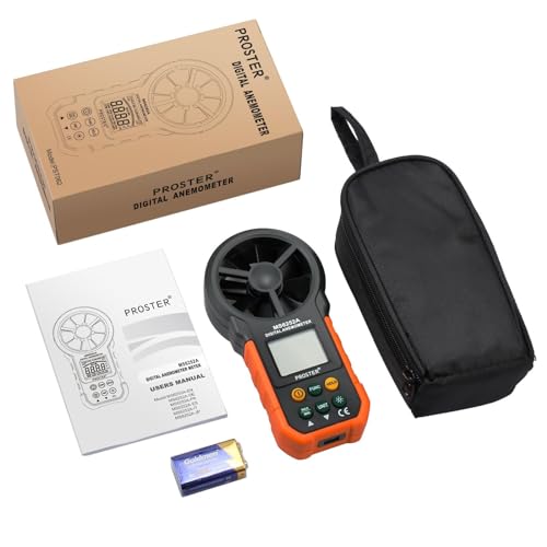 Proster Digital Anemometer Handheld Wind Speed Meter CFM 5Units Backlight