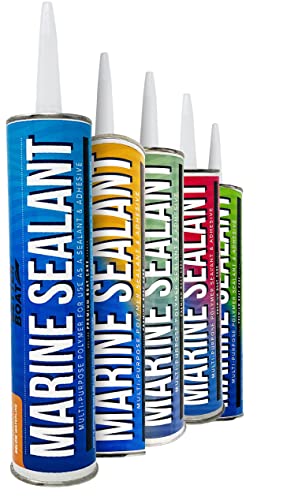 Marine Sealant and Adhesive, Waterproof Marine Grade Caulk, High Temp - color: White, size: 10 oz