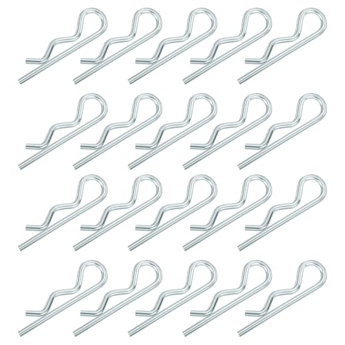 uxcell 3.5 mm x 75 mm Cotter Pins Spring Fastener, Hitch Pins Retaining Pin R Clip Hairpin Carbon Steel Silver Tone 20 Pcs - size: 3.5mm x 75mm