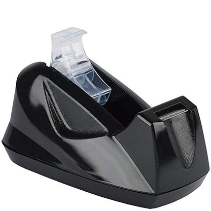 Acrimet Desktop Tape Dispenser Jumbo Size, Non-Skid Base, Plastic, Black - color: Black / Black
