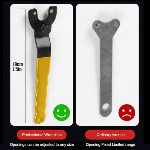 OLIREXD Angle Grinder Universal Adjustable Pin Wrench for Angle Grinder Machine (1, Yellow) - color: Yellow