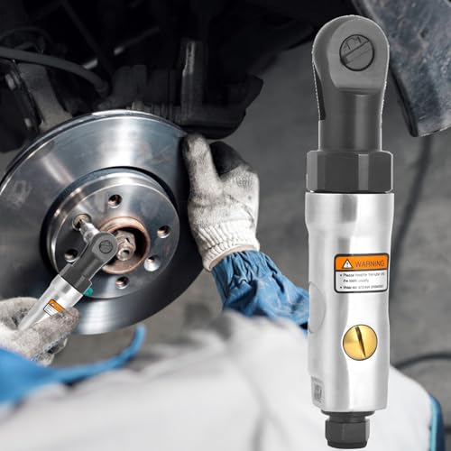 Mini Air Ratchet Wrench, Small Size and Light Weight 1or4in Threaded Connector, Very Low Vibration for Long Hours of Work, Support Forward and Reverse Rotation, Three Gears (1/4