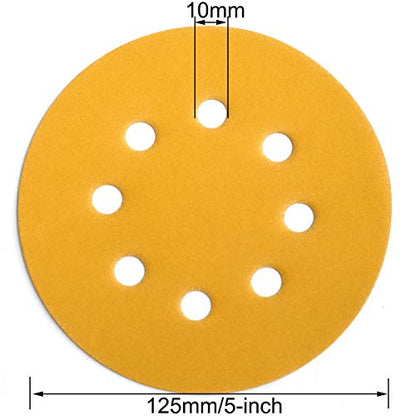 5-Inch 8-Hole Hook and Loop Sanding Discs 600-Grit, 50-Pack